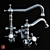Elegant Chrome Faucets Set 3D model small image 2