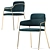Elegant Velvet Accent Chair 3D model small image 3