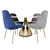 Modern Upholstered Dining Set 3D model small image 2