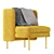 Elegant Velvet Lounge Chair 3D model small image 1