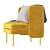 Elegant Velvet Lounge Chair 3D model small image 3