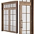 Antique Wooden Glass Door 3D model small image 2