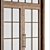 Antique Wooden Glass Door 3D model small image 3