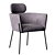  Elegant Gray Velvet Ange Chair 3D model small image 2