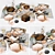 Elegant Table Setting: Crockery, Cutlery, Baguette, Wine 3D model small image 2