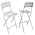 Foldable Bar Stool with IKEA Pillow 3D model small image 3