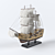 Nautical Poly Boat Decor 3D model small image 3