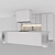 Sleek Modern Kitchen Island 3D model small image 3