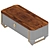 Contemporary Wood and Metal Coffee Table 3D model small image 1