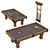 Brunswick Vintage Billiards Table 3D model small image 1