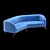 Luxurious Fifth Avenue Velvet Sofa 3D model small image 3