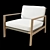 Teak Lounge Chair: Modern Elegance for Relaxing 3D model small image 1