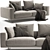 Flexform Campiello Sofa: Stylish and Versatile Seating 3D model small image 1