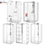 Ravak and Radaway Shower Cabin Set 3D model small image 1