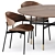 Sleek Harri Table & Elegant Luz Chair 3D model small image 2