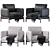 Elegant French JULES Armchair 3D model small image 1