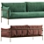 Kaba 2-Seater Outdoor Sofa: Sleek and Stylish Garden Seating 3D model small image 3