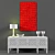 Illustrative Red Lines Sewing Art 3D model small image 2