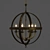 Metal Wire Chandelier: 80cm Height, 74cm Width & Depth 3D model small image 3