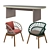 Kettal Cala Teak Wood Dining Set 3D model small image 1