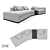 OM RENE 4: Exquisite Wooden Sofa 3D model small image 1