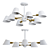 Elegant Metal Shade Chandelier 3D model small image 1