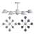 Elegant Metal Shade Chandelier 3D model small image 3