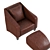 Modern Bond and PUF Chair 3D model small image 3