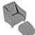 Modern Bond and PUF Chair 3D model small image 5