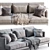 Luxury Bonaldo Sofa Paraiso: Contemporary Elegance at its Finest 3D model small image 4