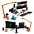 Designer Desktop Set 3D model small image 6