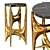 Elegant Pedestal Table with Brass and Gold accents 3D model small image 1