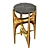 Elegant Pedestal Table with Brass and Gold accents 3D model small image 4