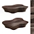 SSU 02 Coffee Table: Hammered Wood & Sleek Design 3D model small image 1