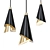 Elegant Black and Gold Pendant 3D model small image 1