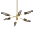 Sleek Brass Cone Pendant with Multiple Glass Shades 3D model small image 1