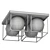 Elegant Glass Pendant Chandelier 3D model small image 2