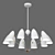 Modern White Sputnik Chandelier 3D model small image 1