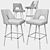 Elegant Avorio Counter Stool 3D model small image 2