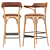 Rustic Wooden Barstool 3D model small image 1