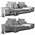 Sleek Minotti Lawrence 2 Seater 3D model small image 3