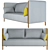 ColorForm Sofa: Stylish 2-Seat Design 3D model small image 1