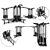 Black Cable Fitness Set 3D model small image 1