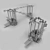 Black Cable Fitness Set 3D model small image 3