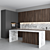 Modern Gray Kitchen with Island 3D model small image 3