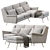 Carlo Mid-Century Chaise Sectional: Timeless Style 3D model small image 2