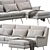 Carlo Mid-Century Chaise Sectional: Timeless Style 3D model small image 3