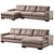Modern and Spacious Tobi Corner Sofa 3D model small image 1