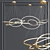 Adjustable LED Oval Rings Pendant 3D model small image 1