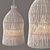 Indonesian Fishing Baskets: Authentic Pendant Lighting 3D model small image 3